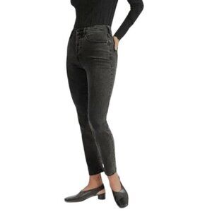 Everlane Womens High Rise Slim Straight Cigarette Jeans Size 24 Black